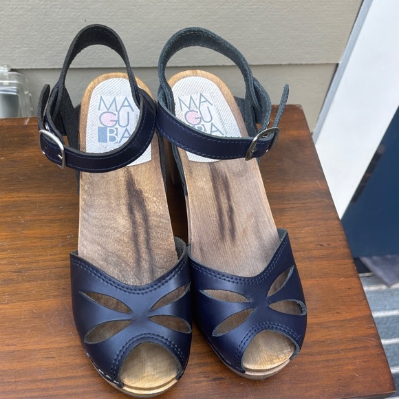 Navy Women's Clog Sandals by Maguba - Picture 1 of 13